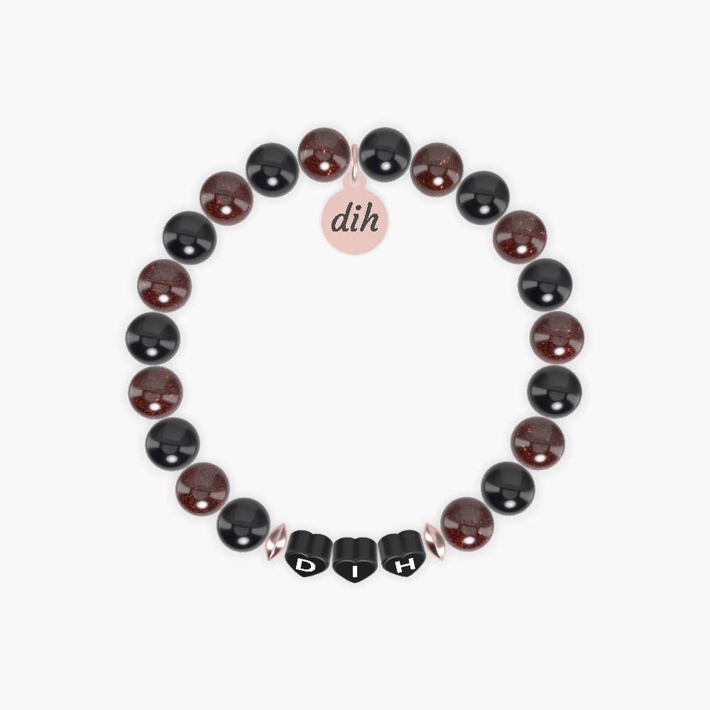 Garnet and Black Tourmaline Bracelet