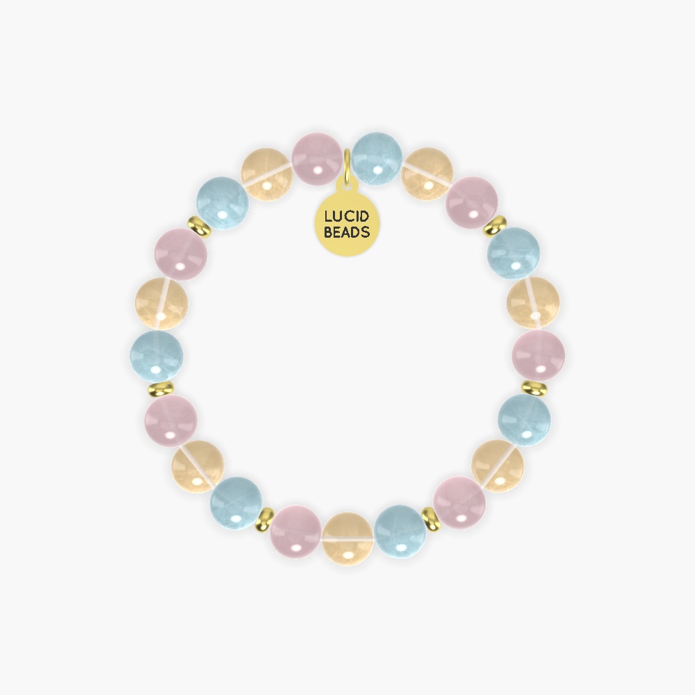 Citrine, Aquamarine and Rose Quartz Bracelet