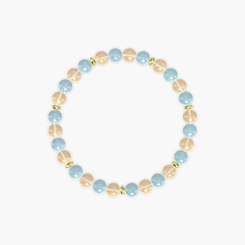 Aquamarine and Citrine Bracelet