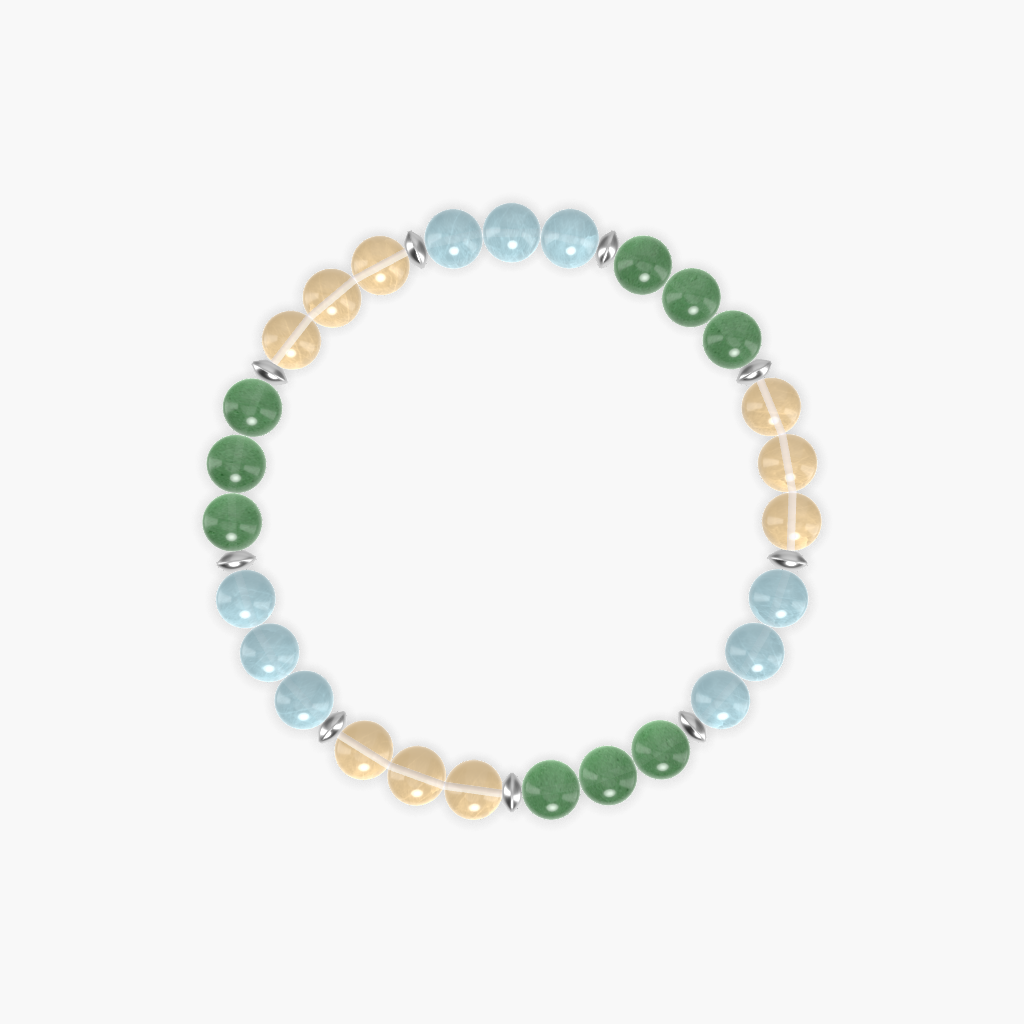 Aventurine, Aquamarine and Citrine Bracelet