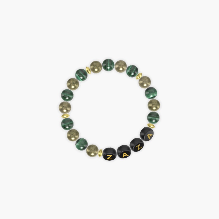 Malachite and Pyrite Bracelet
