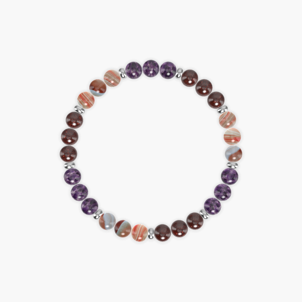 Garnet, Amethyst and Sardonyx Bracelet