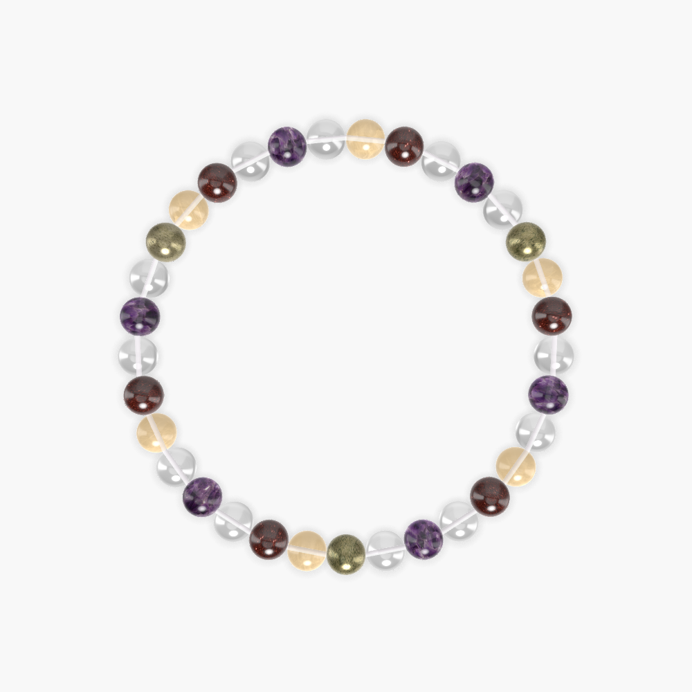 Clear Quartz, Amethyst, Garnet and more Gemstone Bracelet