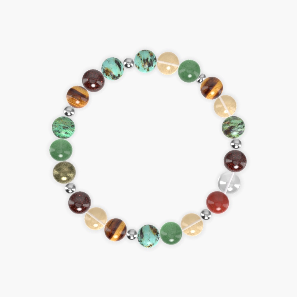 African Turquoise, Citrine, Aventurine and more Gemstone Bracelet