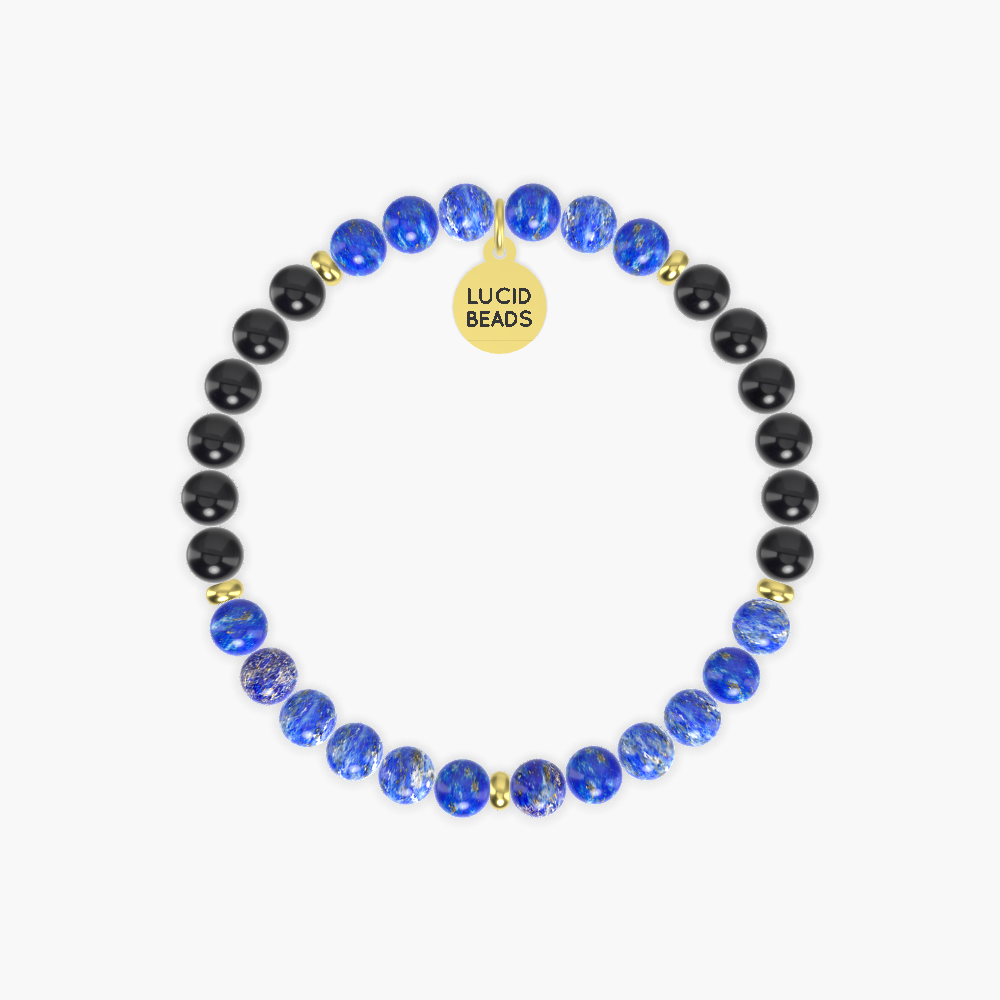 Lapis Lazuli and Black Obsidian Bracelet