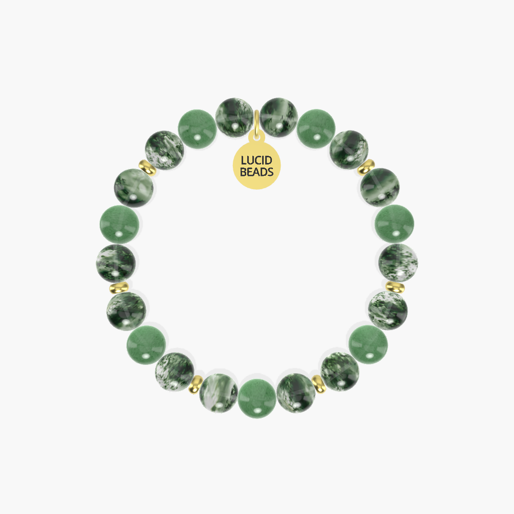 Nature's Harmony - Moss Agate and Aventurine Bracelet