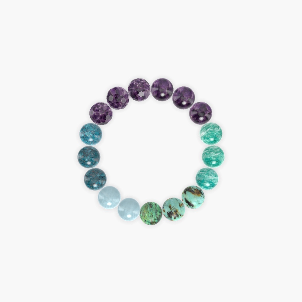 Amethyst, African Turquoise, Amazonite and more Gemstone Bracelet