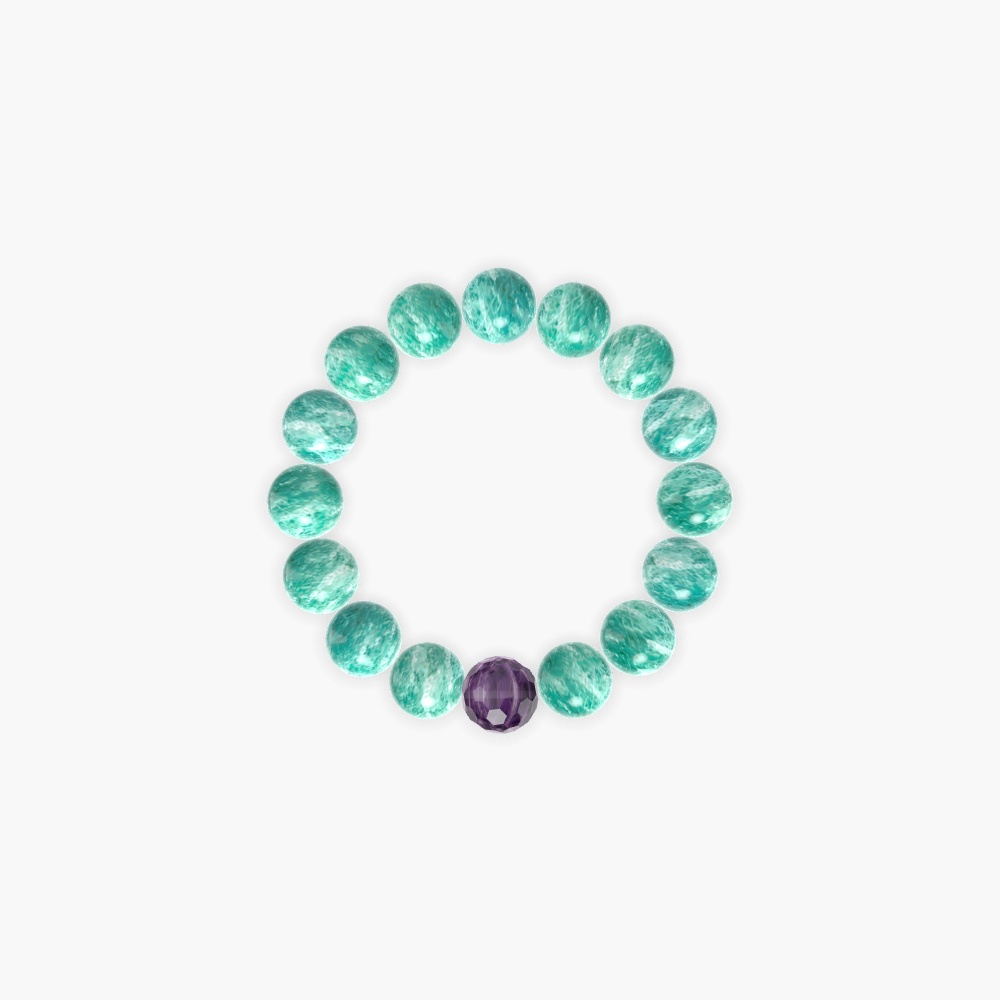 Amazonite and Amethyst Bracelet