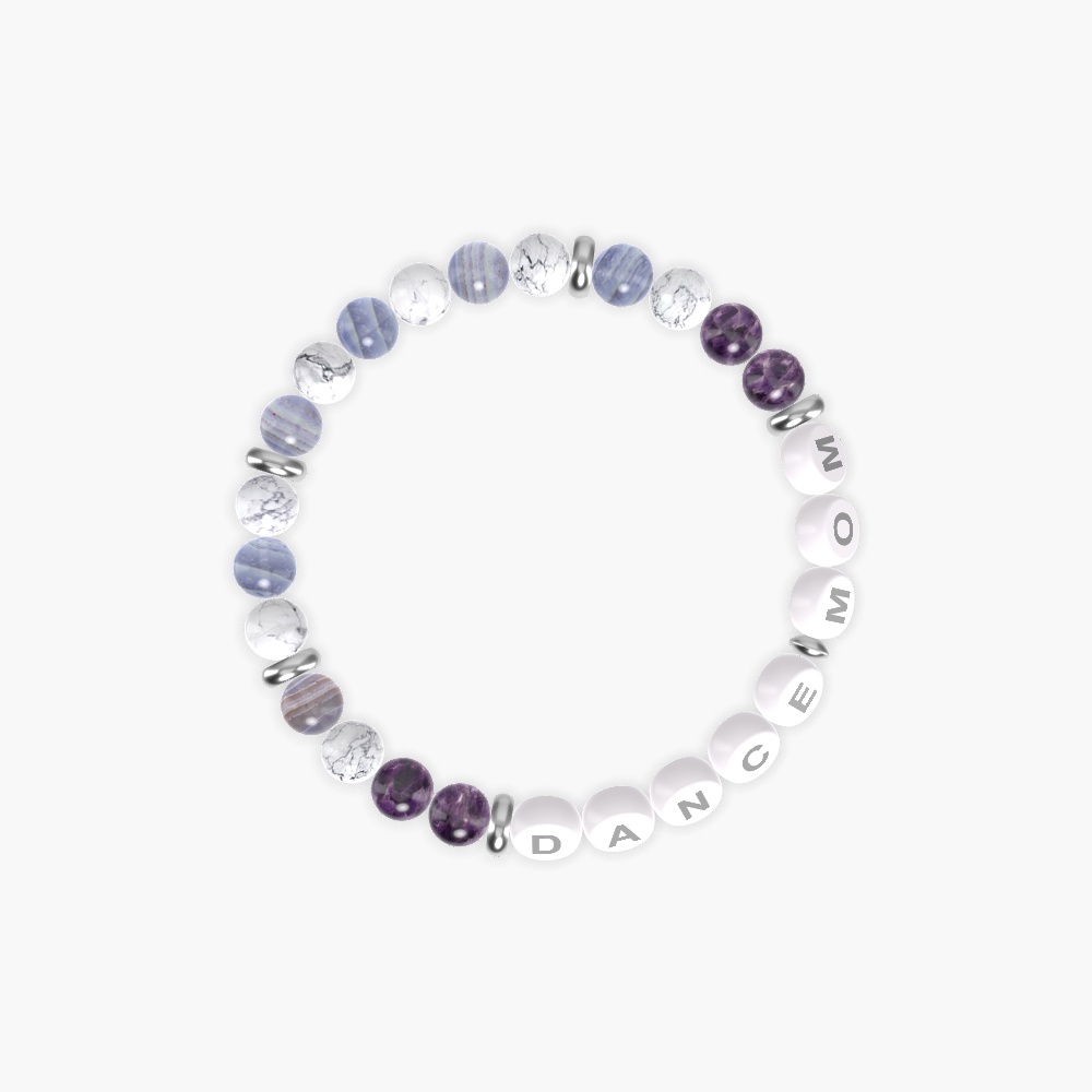 Howlite, Blue Lace Agate and Amethyst Bracelet