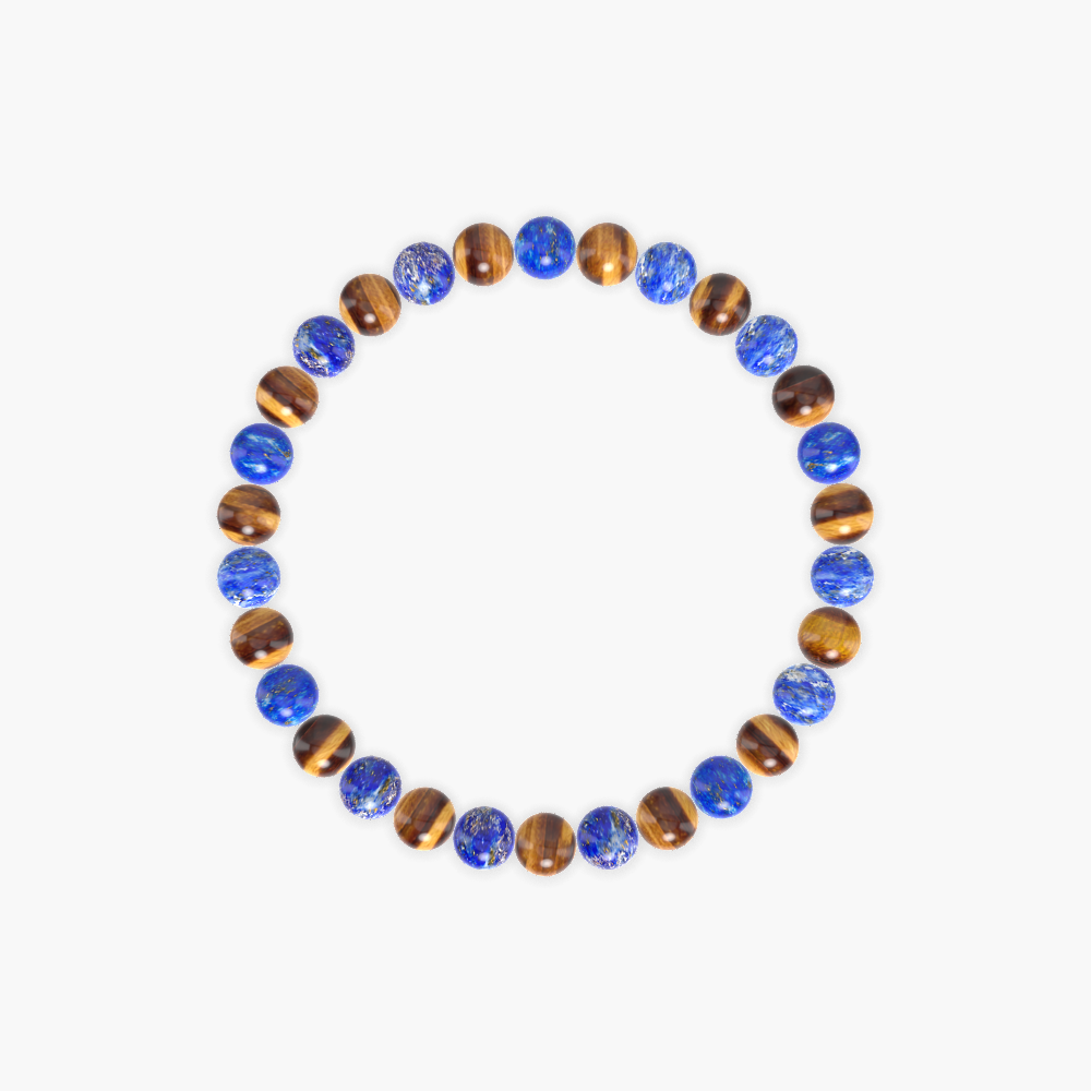 Tiger Eye and Lapis Lazuli Bracelet