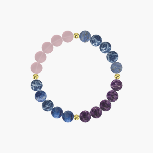 Sodalite, Amethyst and Rose Quartz Bracelet