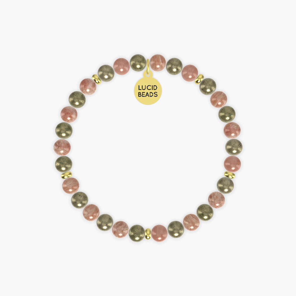 Sunstone and Pyrite Bracelet