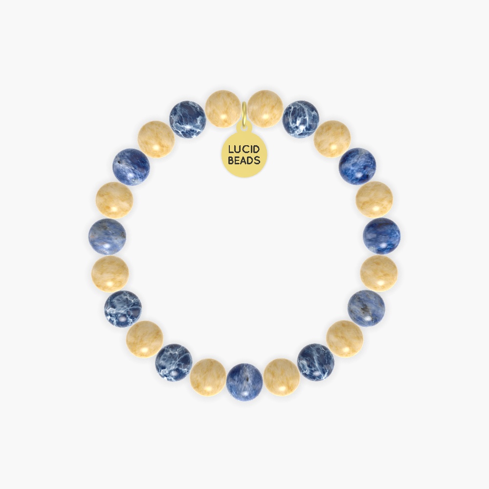 Yellow Jade and Sodalite Bracelet