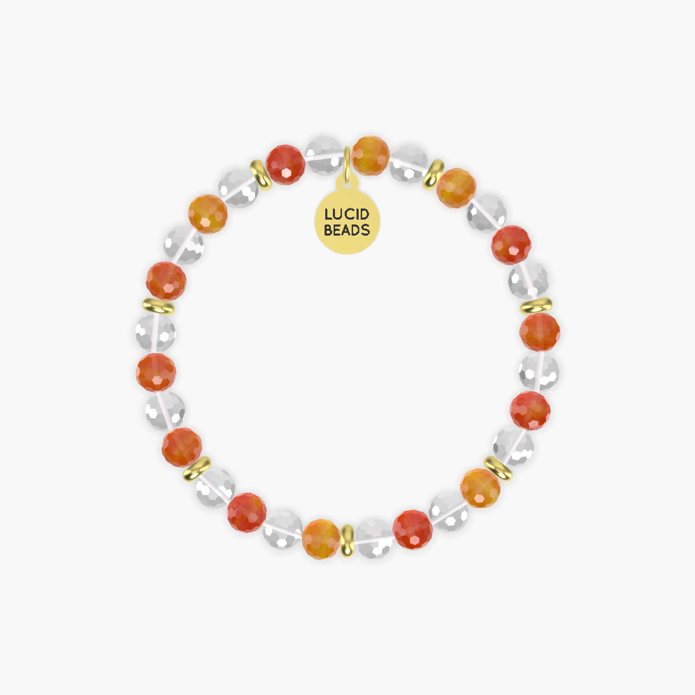 Clear Quartz and Carnelian Bracelet