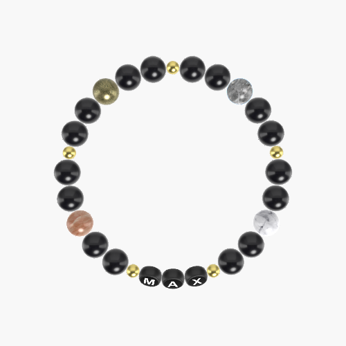 Black Obsidian, Howlite, Labradorite and more Gemstone Bracelet