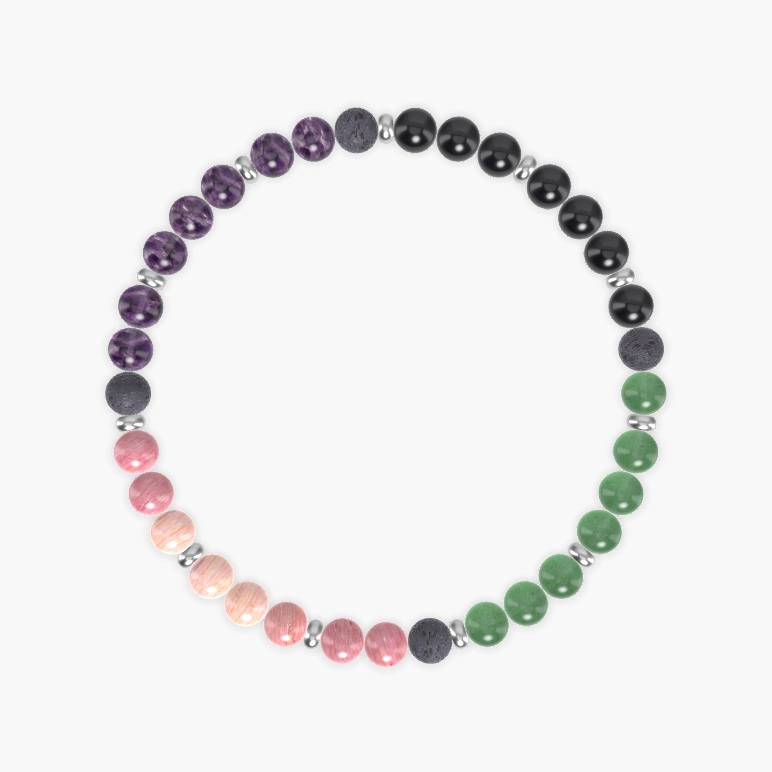 Rhodonite, Aventurine, Black Tourmaline and more Gemstone Bracelet