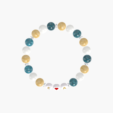 Apatite, White Jade and Yellow Jade Bracelet