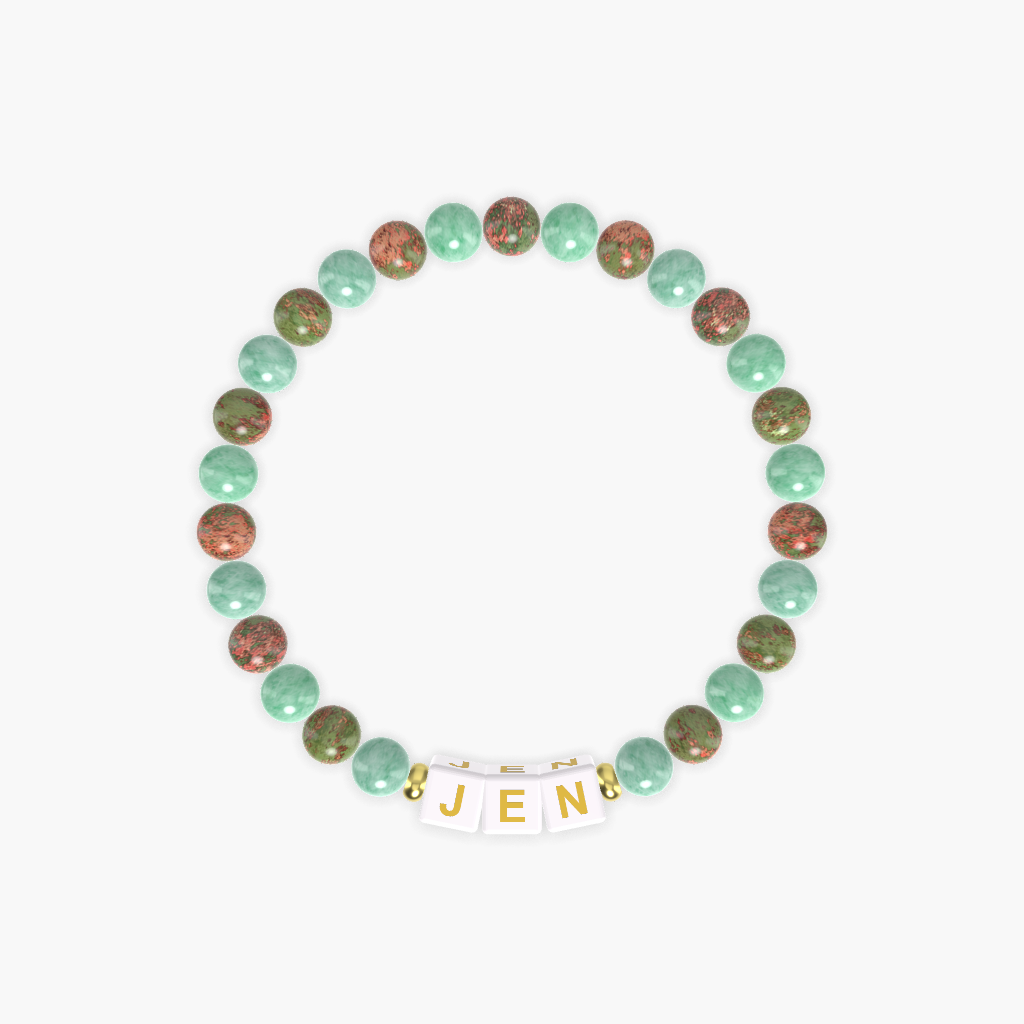 Green Jade and Unakite Bracelet