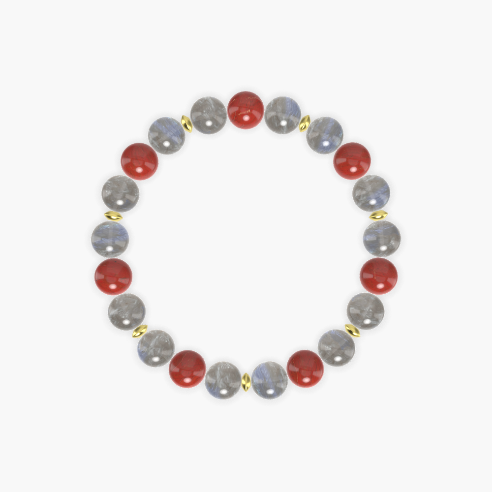 Labradorite and Red Jasper Bracelet