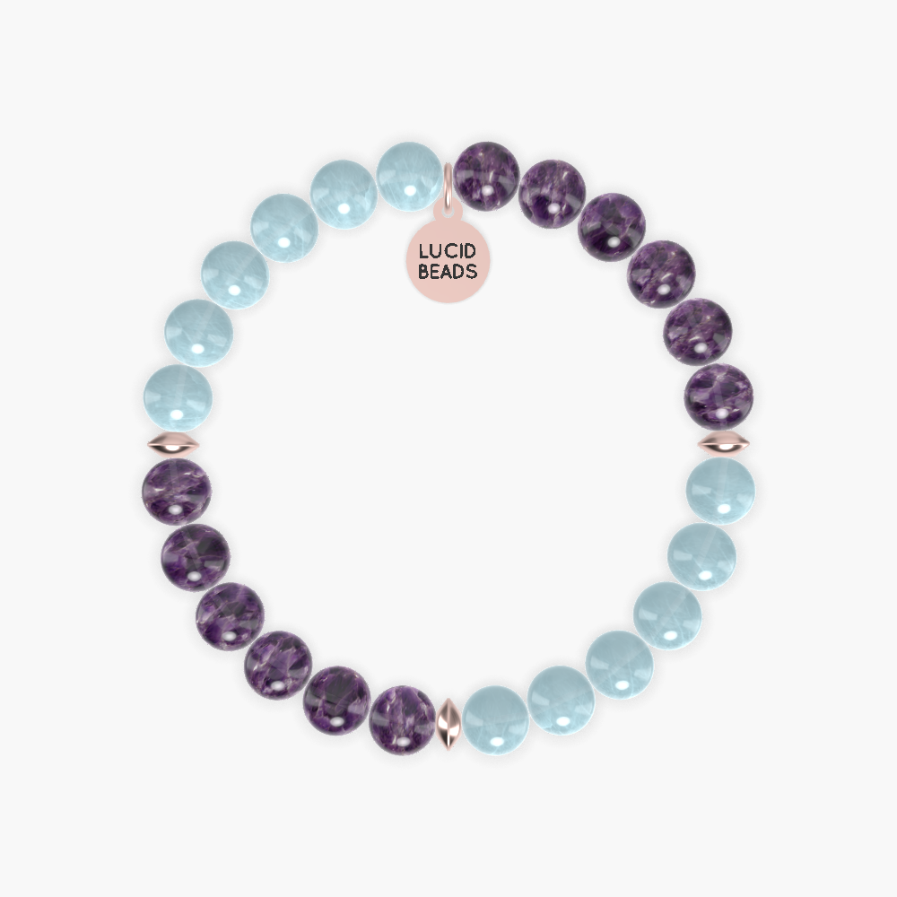 Serenity Harmony - Aquamarine and Amethyst Bracelet