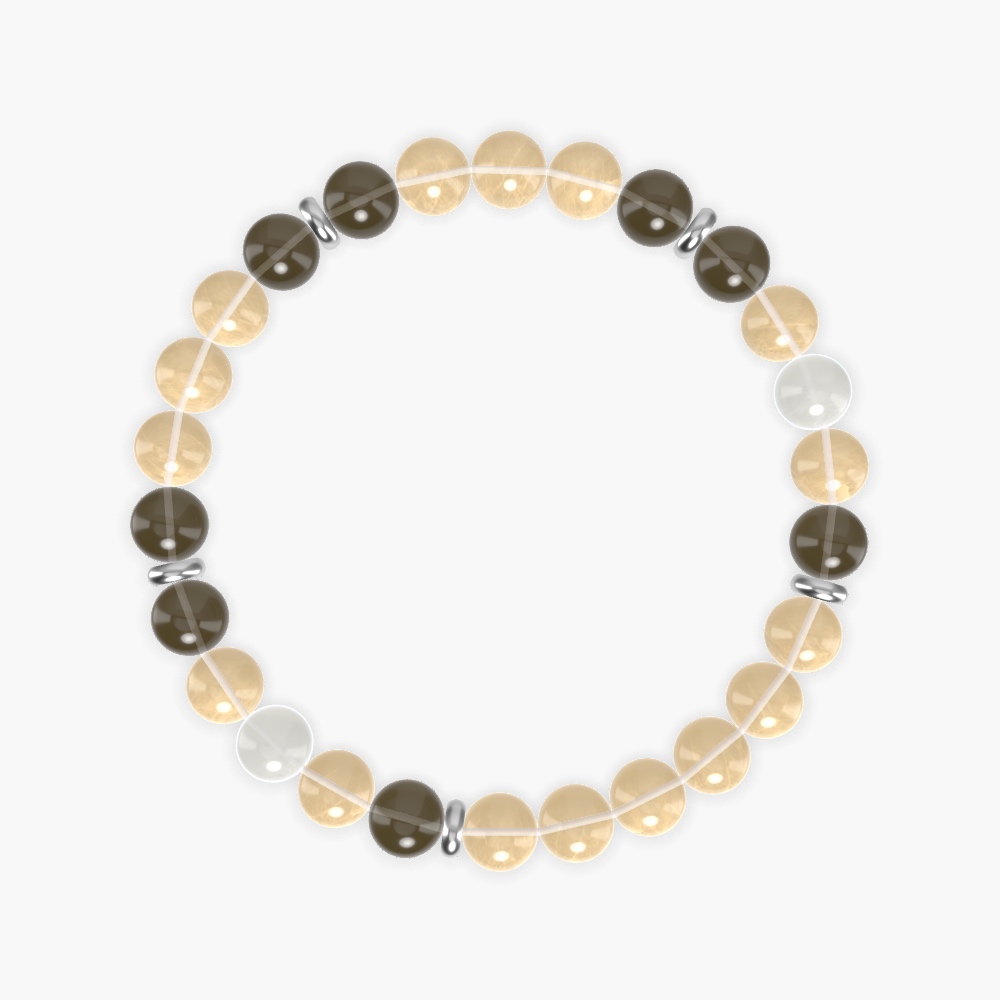 Citrine, Smoky Quartz and Moonstone Bracelet