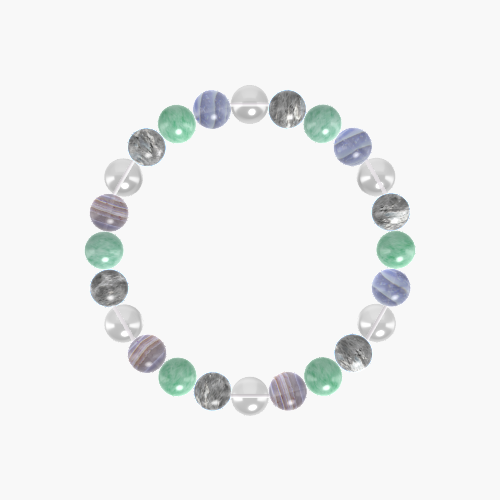 Clear Quartz, Blue Lace Agate, Green Jade and more Gemstone Bracelet