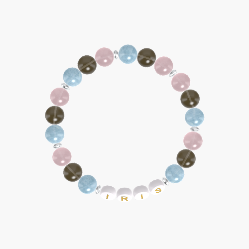 Aquamarine, Smoky Quartz and Rose Quartz Bracelet