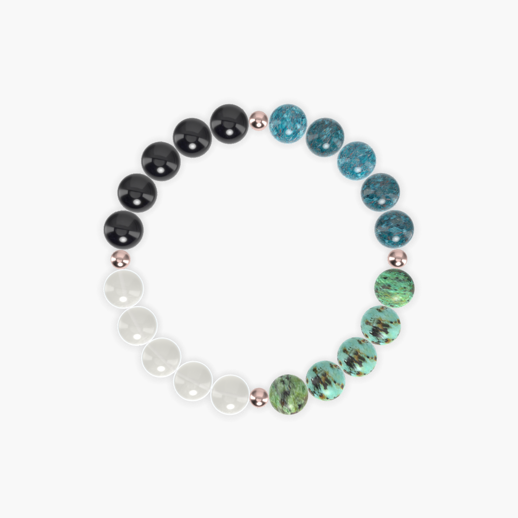 African Turquoise, Apatite, Black Tourmaline and more Gemstone Bracelet