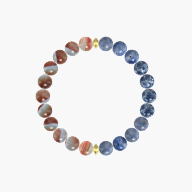 Sodalite and Sardonyx Bracelet