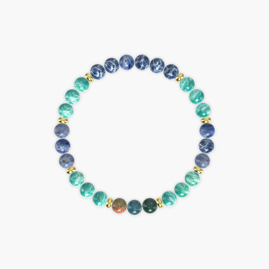 Amazonite, Sodalite, Apatite and more Gemstone Bracelet