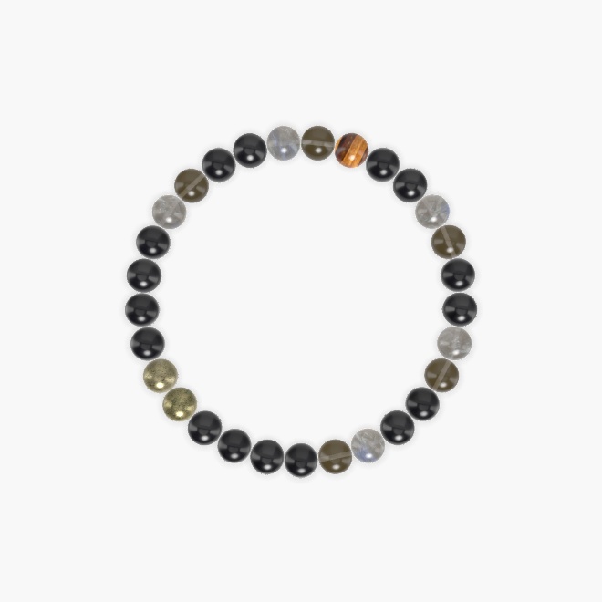 Black Obsidian, Black Tourmaline, Smoky Quartz and more Gemstone Bracelet