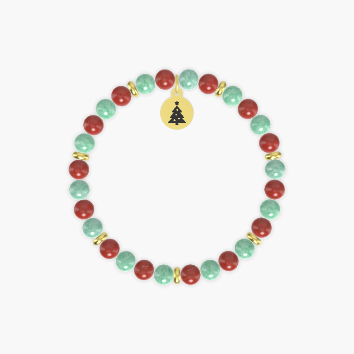 Red Jasper and Green Jade Bracelet