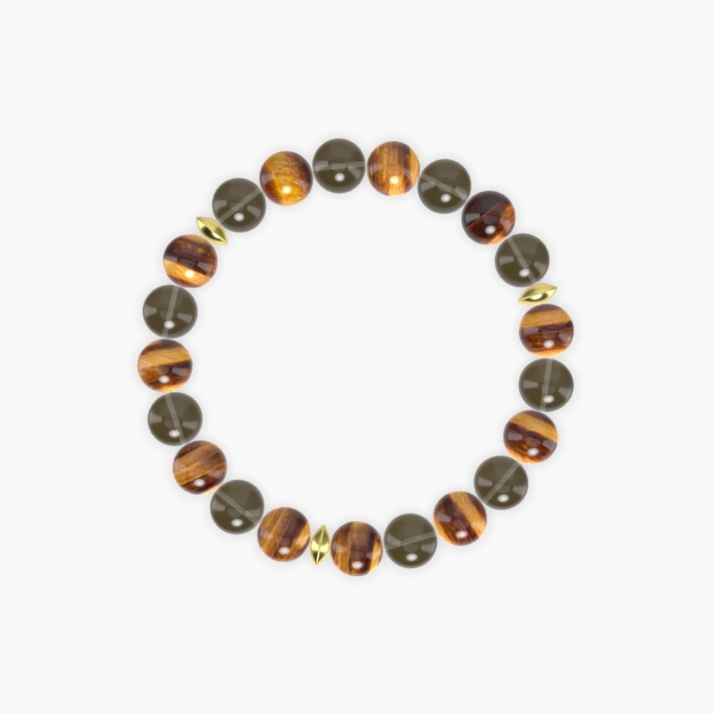 Tiger Eye and Smoky Quartz Bracelet