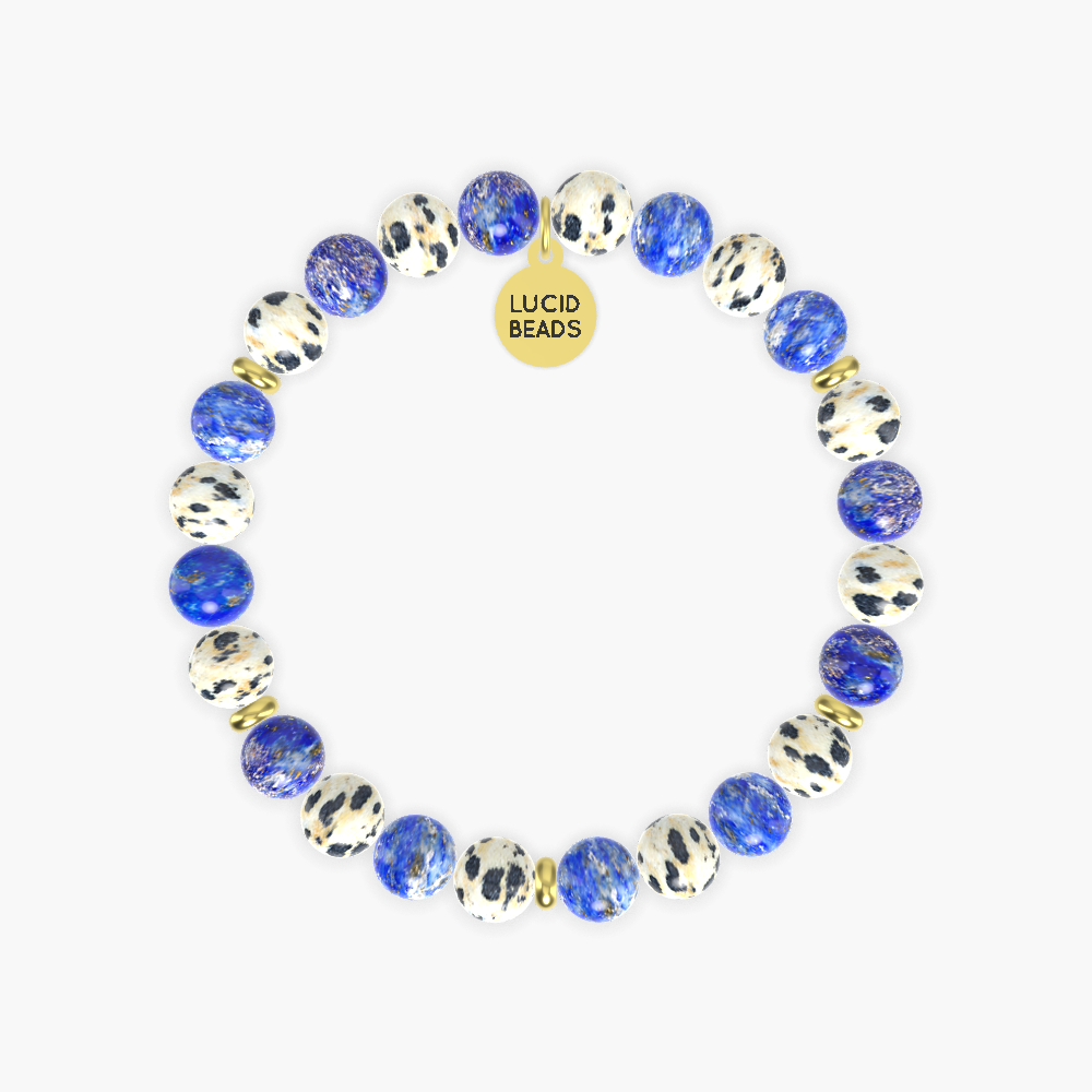 Lapis Lazuli and Dalmatian Jasper Bracelet