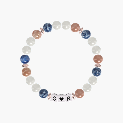 Moonstone, Sunstone and Sodalite Bracelet