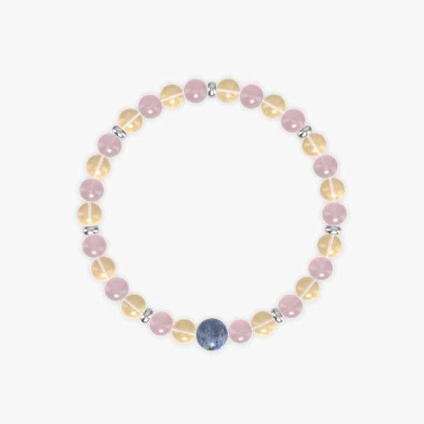 Rose Quartz, Citrine and Sodalite Bracelet