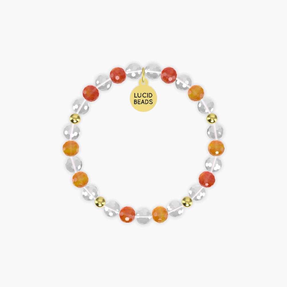 Clear Quartz and Carnelian Bracelet