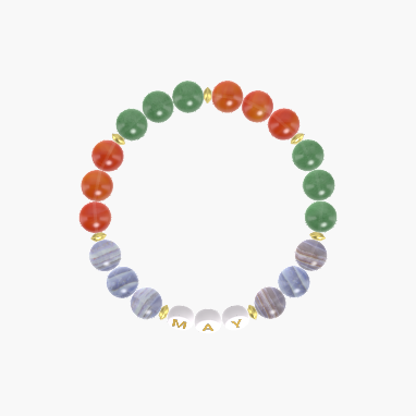 Blue Lace Agate, Aventurine and Carnelian Bracelet