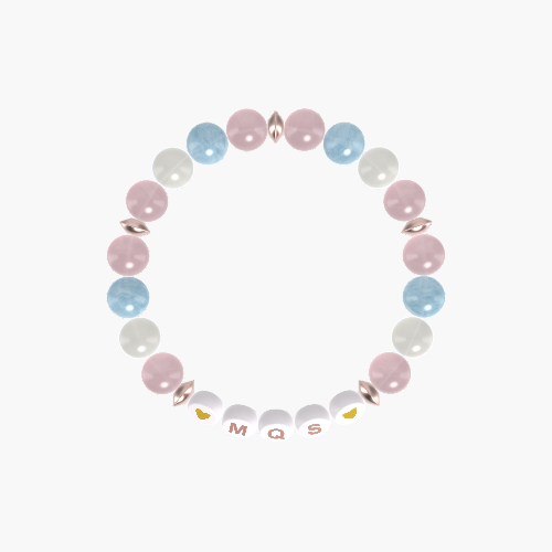 Rose Quartz, Moonstone and Aquamarine Bracelet