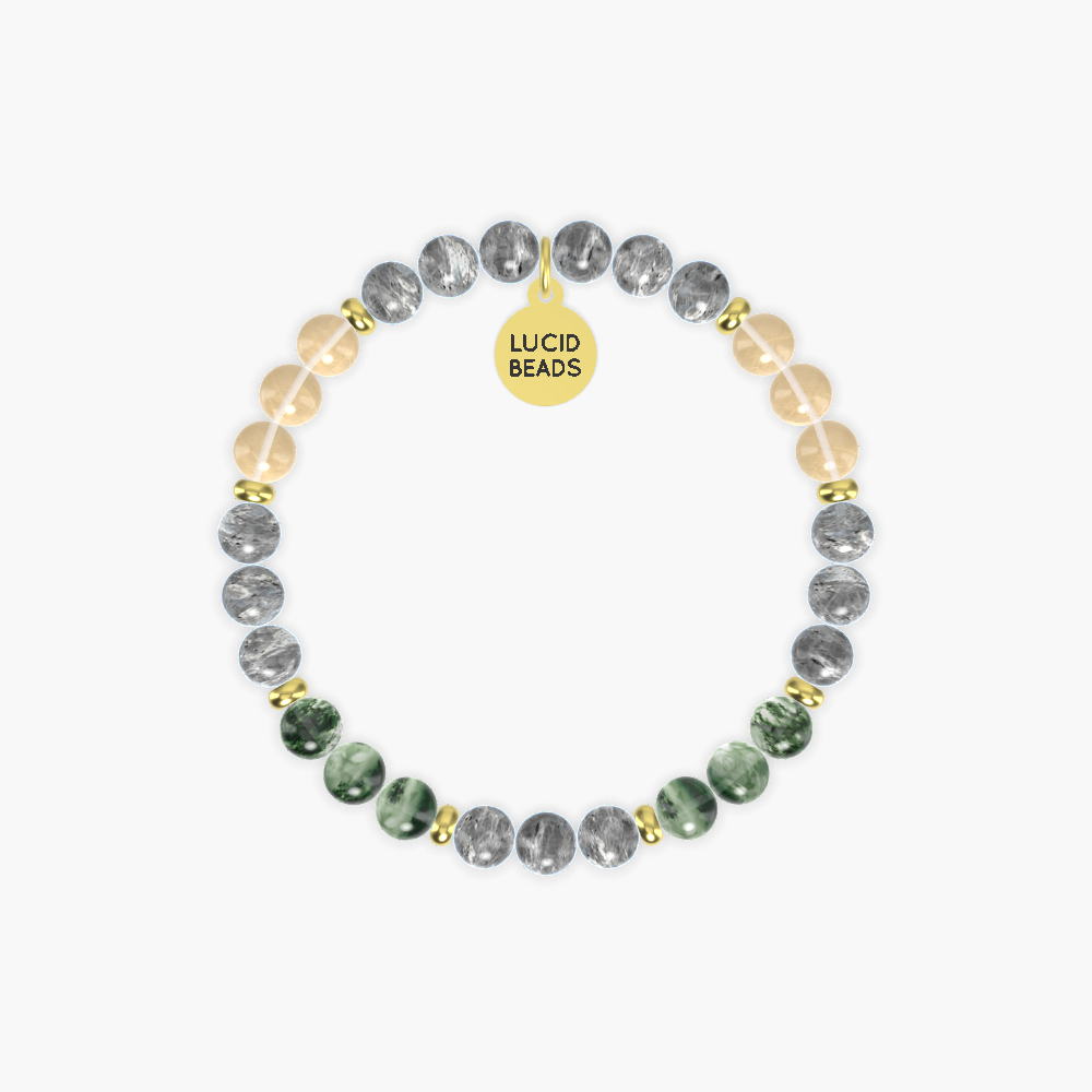 Labradorite, Moss Agate and Citrine Bracelet