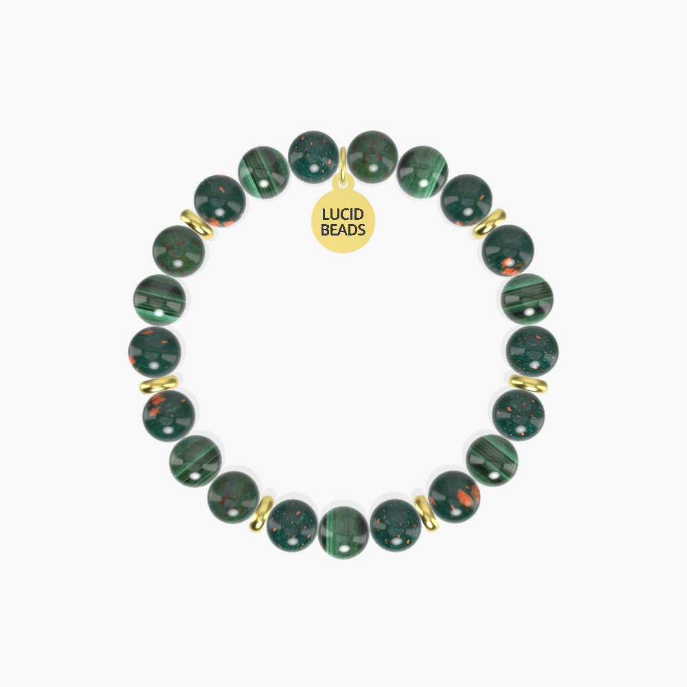 Healing Harmony - Bloodstone and Malachite Bracelet