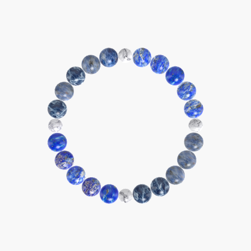 Sodalite, Lapis Lazuli and Howlite Bracelet