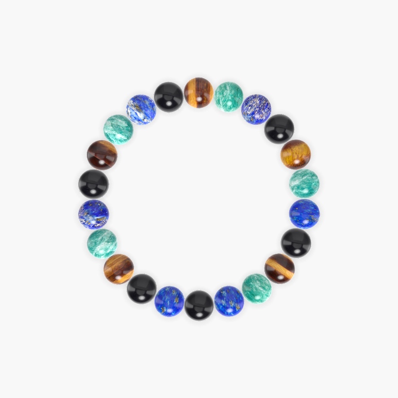 Black Obsidian, Lapis Lazuli, Amazonite and more Gemstone Bracelet