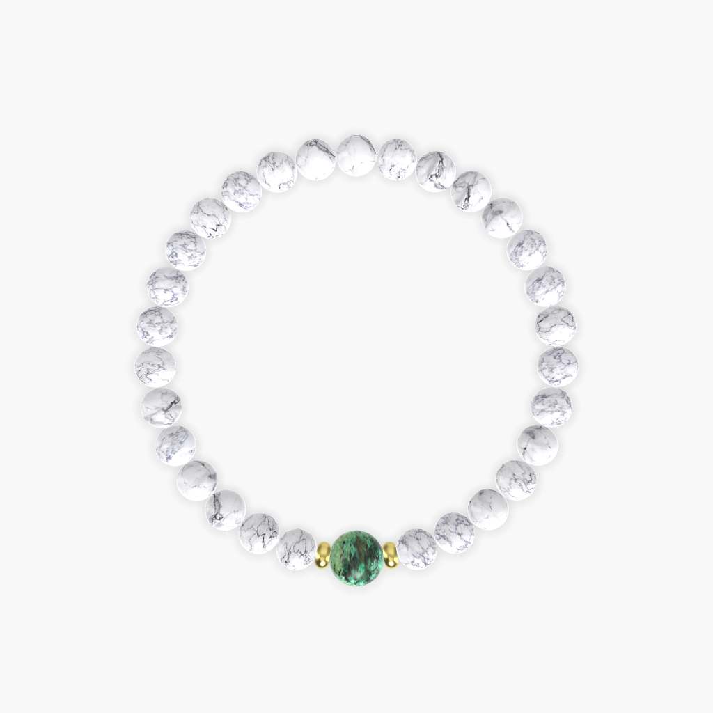 Howlite and African Turquoise Bracelet