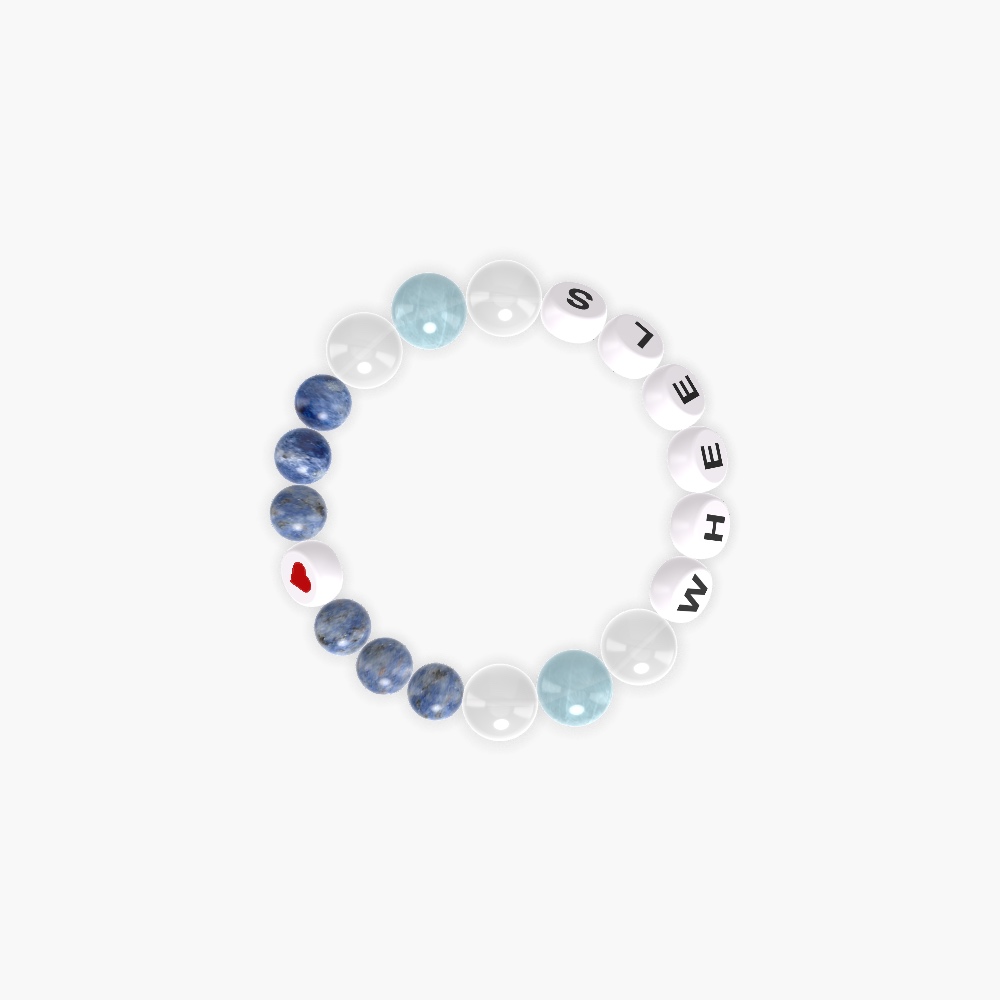 Sodalite, White Jade and Aquamarine Bracelet