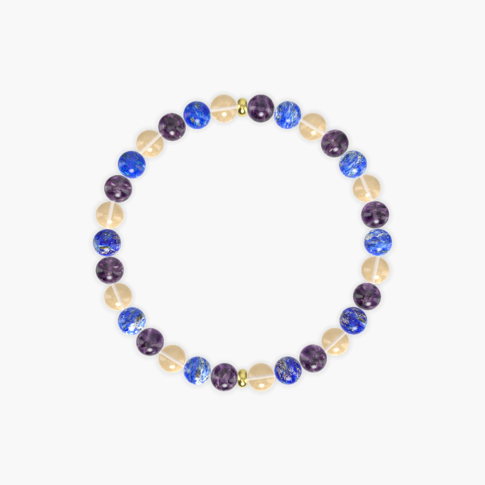Citrine, Lapis Lazuli and Amethyst Bracelet