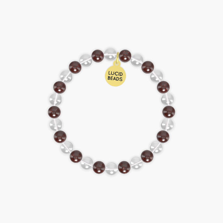 Clear Quartz and Garnet Bracelet