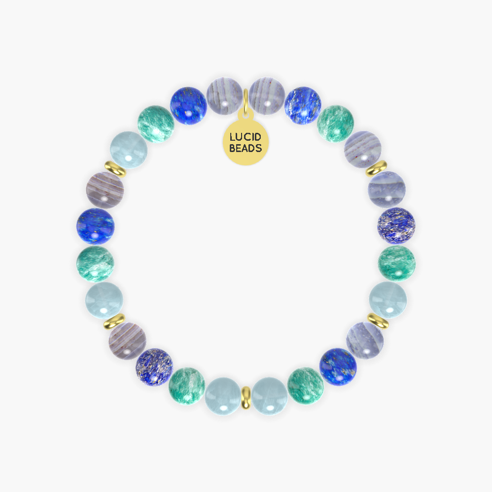 Blue Lace Agate, Amazonite, Lapis Lazuli and more Gemstone Bracelet