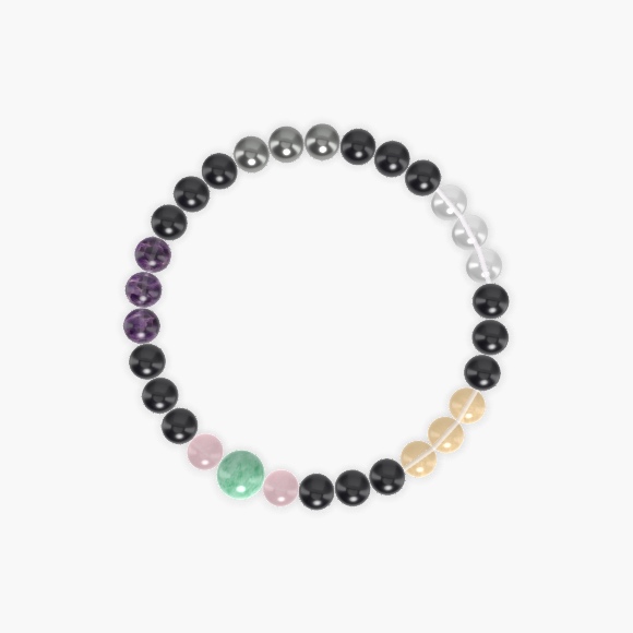 Black Tourmaline, Citrine, Clear Quartz and more Gemstone Bracelet