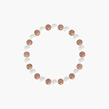 White Jade and Sunstone Bracelet